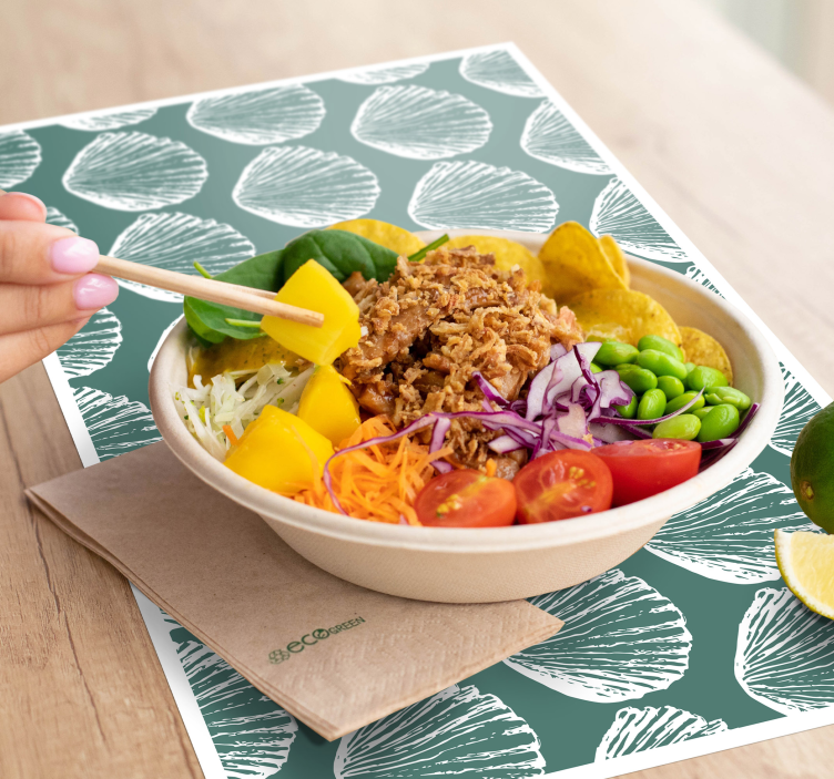 Retro deniz kabuğu desen deniz kabuğu placemats - TenStickers