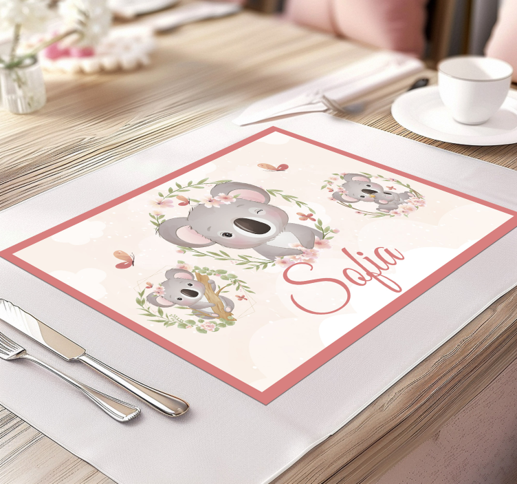 Sevimli hayvanlar koala çocuk placemats ile - TenStickers