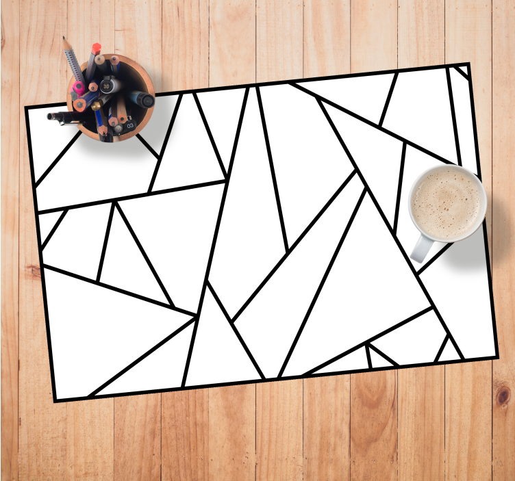 Siyah geometrik minimalist tasarım placemats - TenStickers