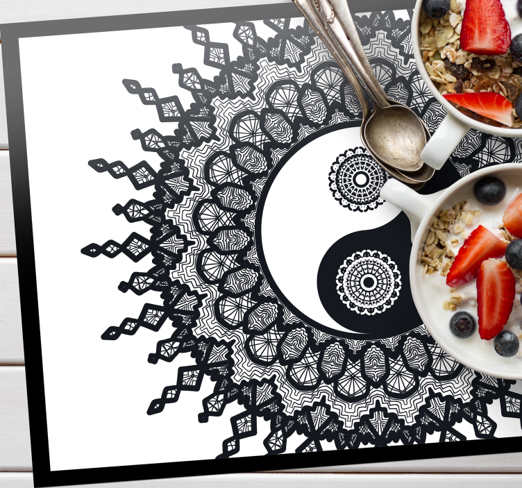 Ying yang desenli placemats - TenStickers