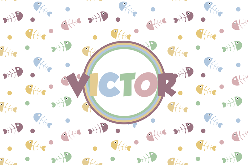 Kılçık ve isim placemats - TenStickers