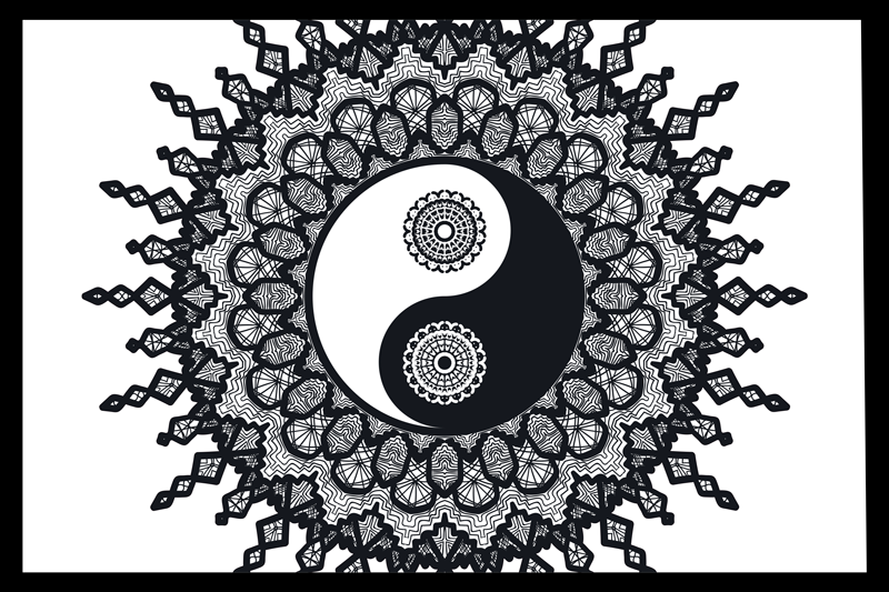 Ying yang desenli placemats - TenStickers