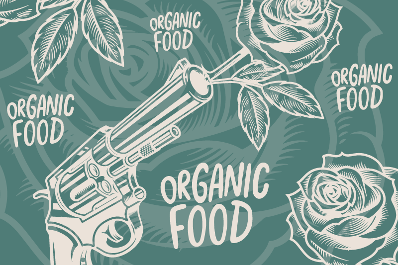 Orijinal amerikan servis - revolver organik gıda - TenStickers