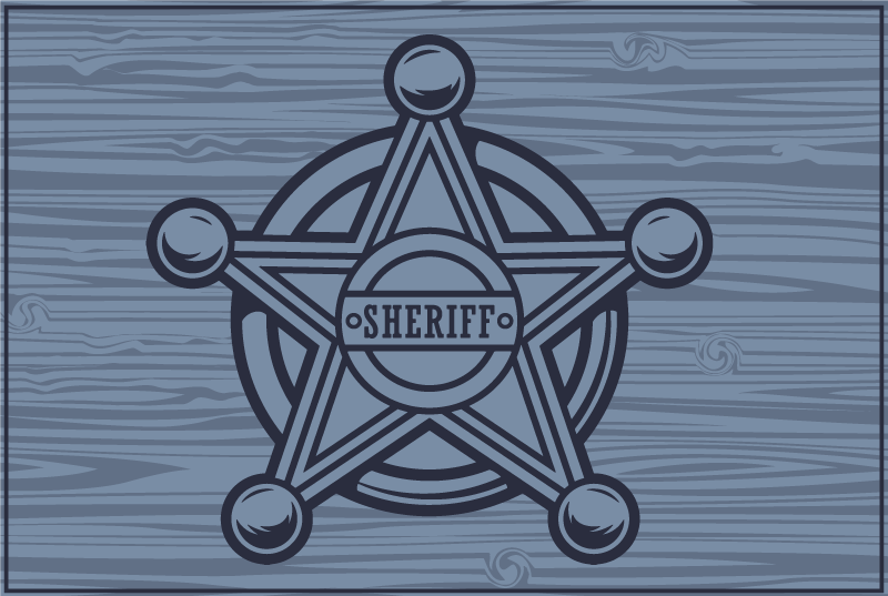 İsimli amerikan servis - Şerif yıldızı amblemi - TenStickers