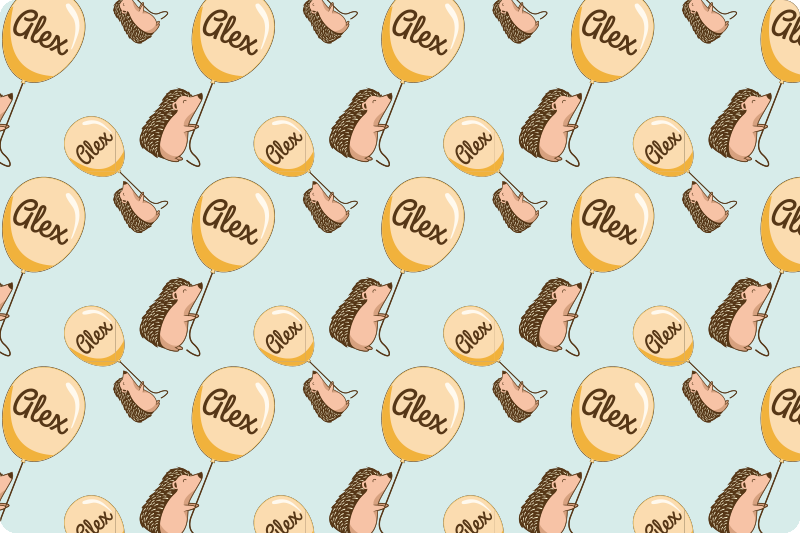 Isimli balonlu kirpi çocuk amerikan servis - TenStickers