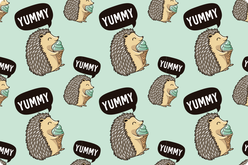 Çocuk amerikan servis mutlu kirpi İkramı - TenStickers
