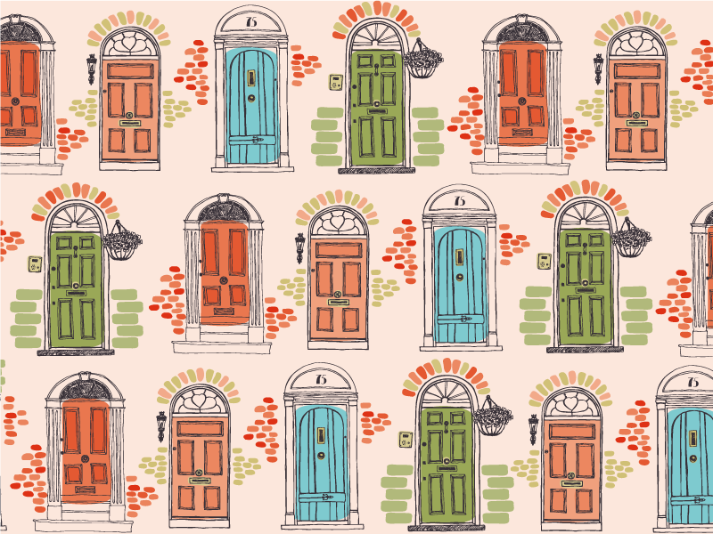 Orijinal amerikan servis renkli kapı desenleri - TenStickers