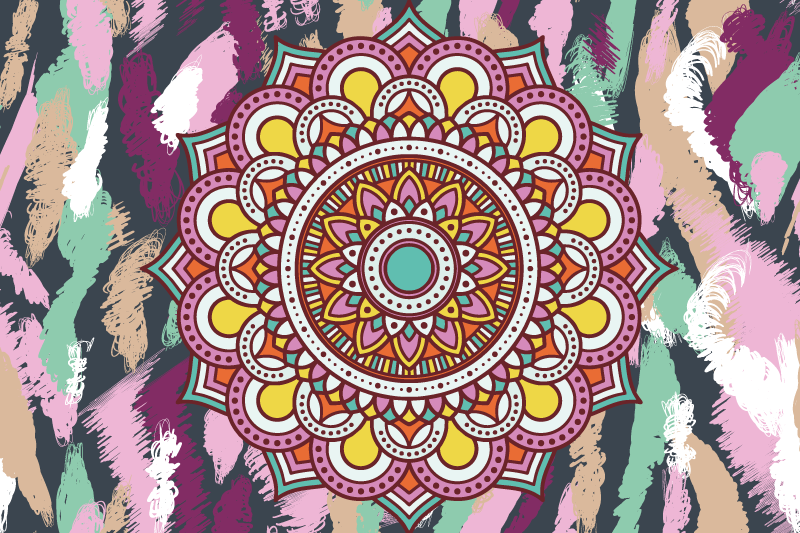 Doku efekti amerikan servis - canlı mandala elemanı - TenStickers