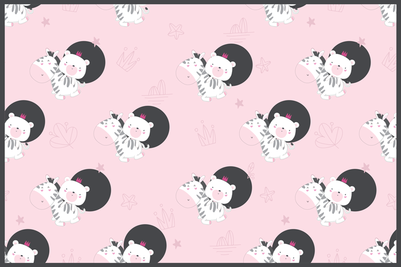 Sevimli bebek zebra ve ayı placemats - TenStickers