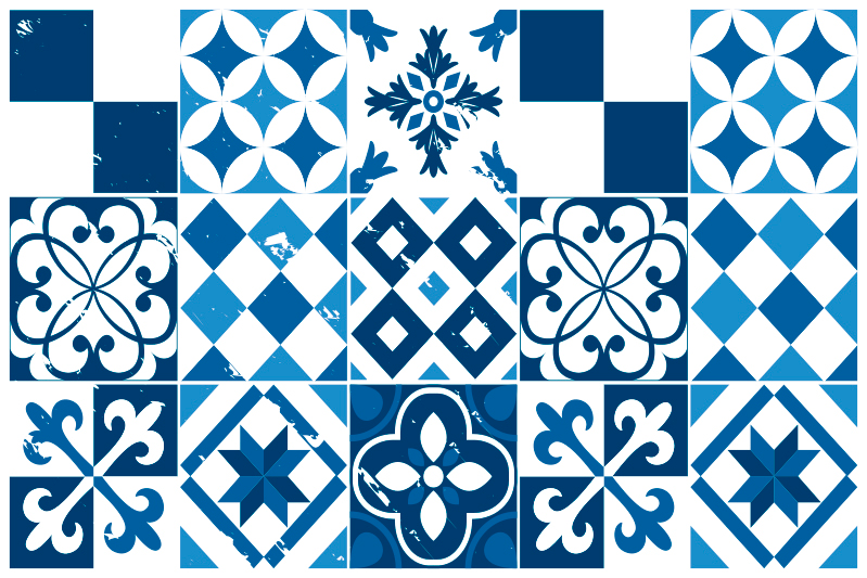 Doku efekti amerikan servis geometrik desen karolar - TenStickers