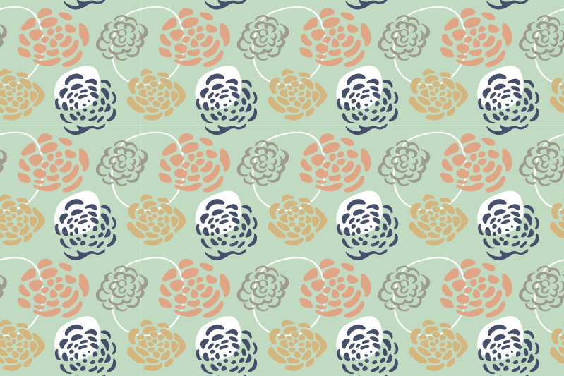 Orijinal amerikan servis botanik baskı sanatı - TenStickers