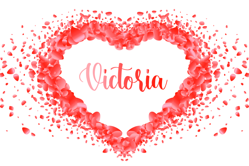 Adı placemats ile kalp oluşturan yaprakları - TenStickers