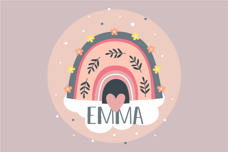 Çocuk amerikan servis - gökkuşağı Çiçek deseni - TenStickers