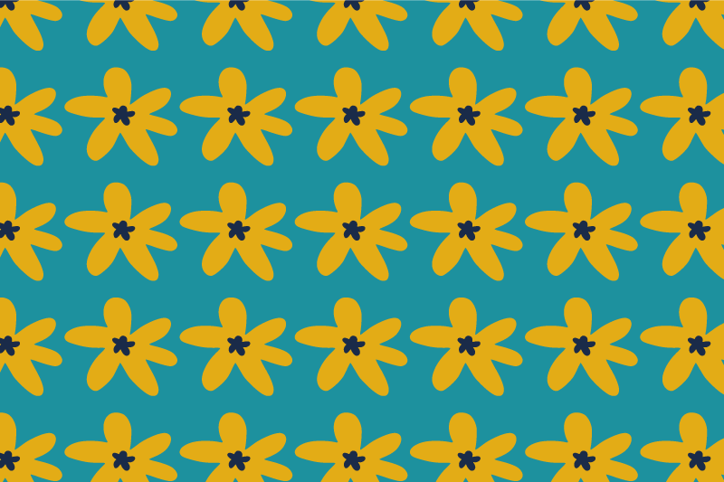 Modern amerikan servis - canlı Çiçek deseni - TenStickers