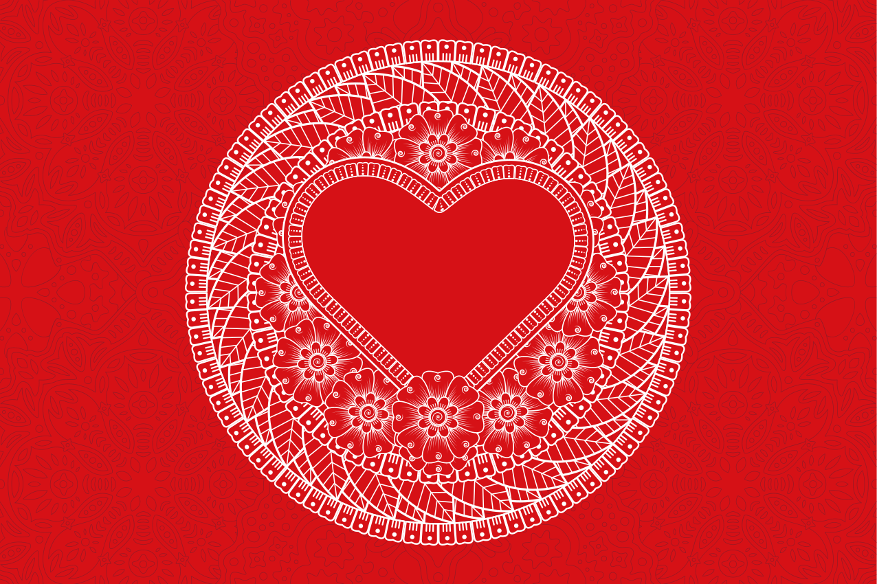 Metni amerikan servis kalp motif deseni - TenStickers