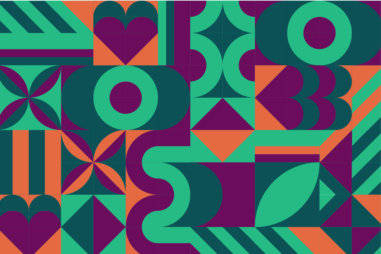 Renkli geometrik desen modern servis altlıkları - TenStickers