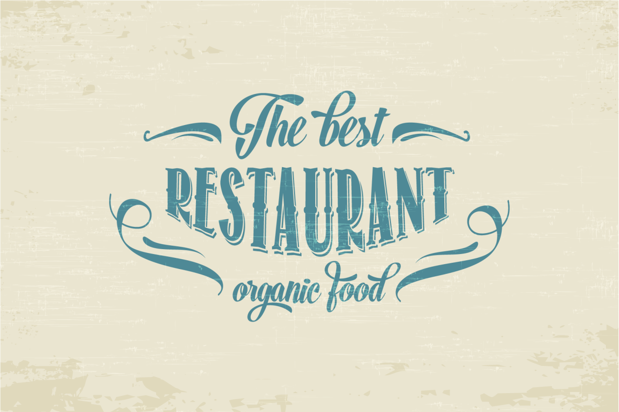 Metni amerikan servis - organik restoran gıdası - TenStickers