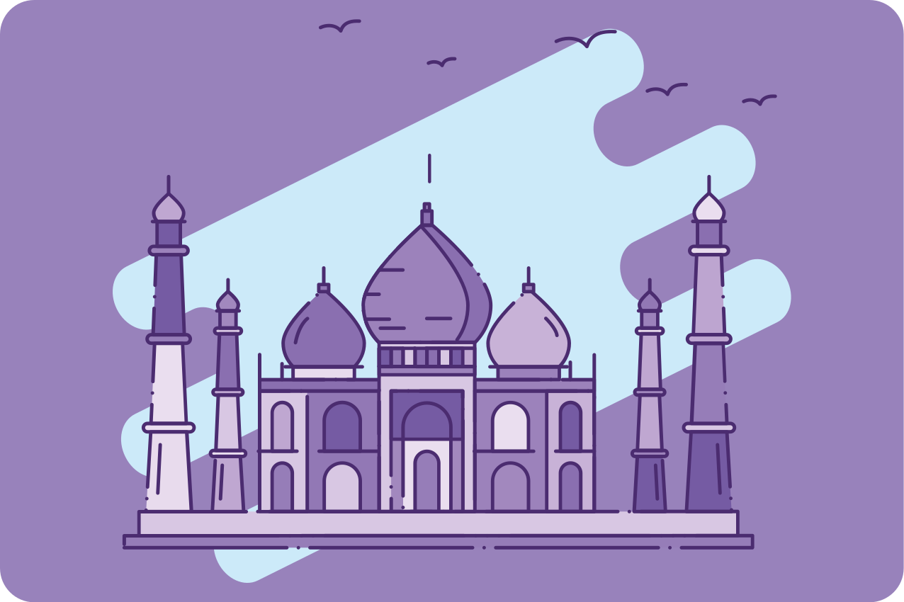 Modern amerikan servis taj mahal silueti - TenStickers