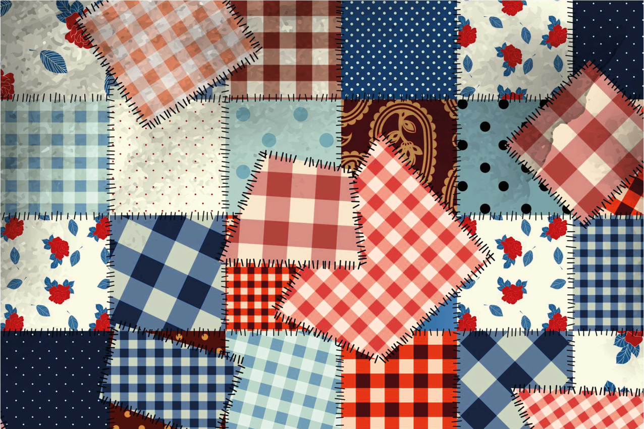 Patchwork farklı desenler orijinal placemats - TenStickers