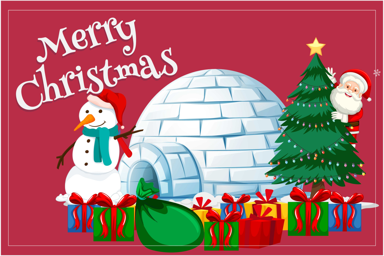 Noel amerikan servis - Şenlikli tatil manzarası - TenStickers