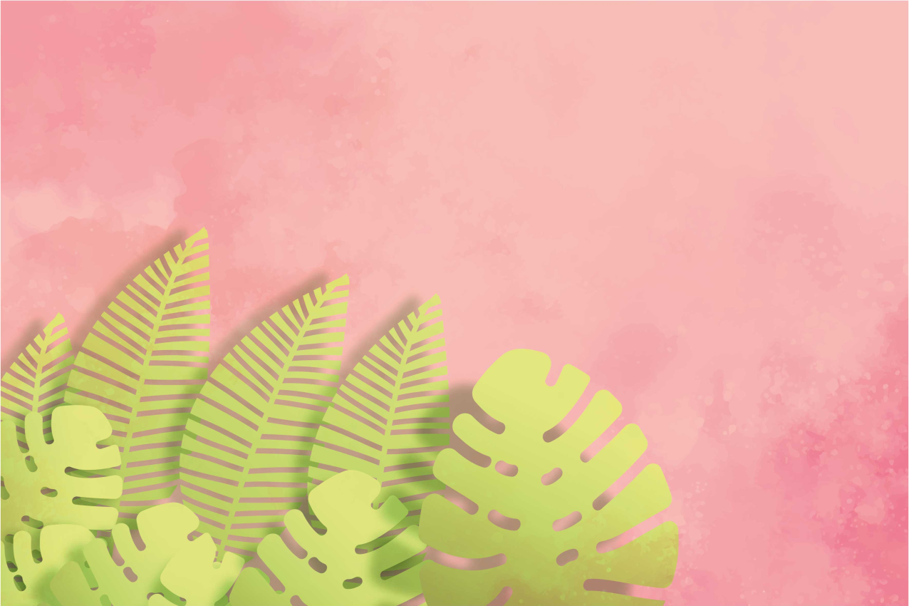 Pembe arka plan monstera vinil placemats - TenStickers