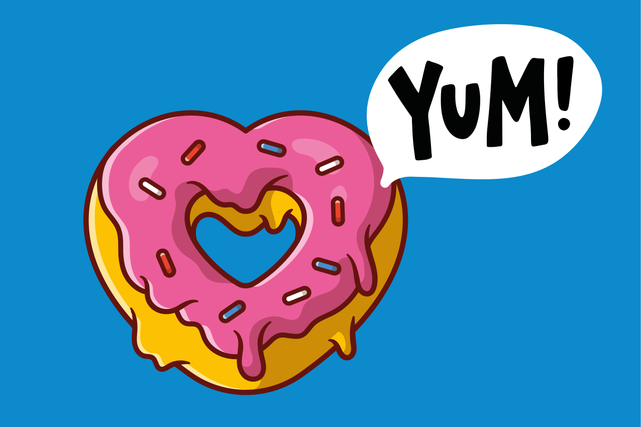 Aşk mesajı ev servis altlığı ile sevimli aşk çörek - TenStickers