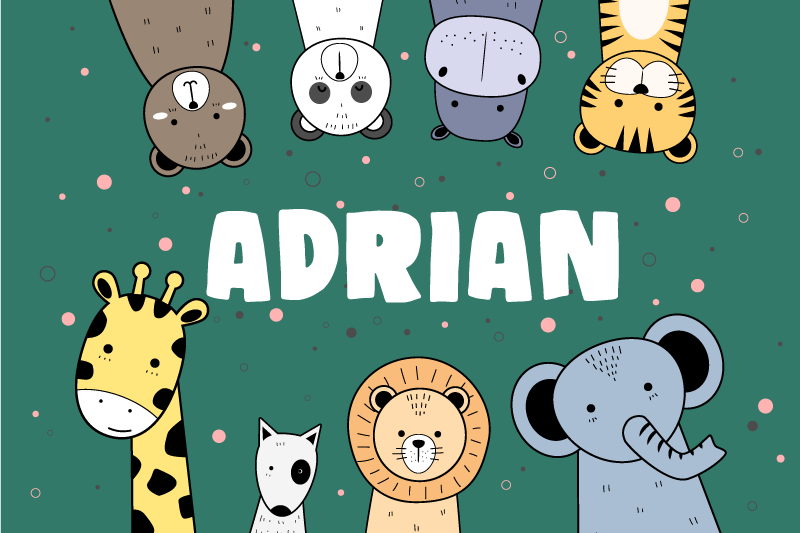 Kişiye özel servis altlığı olan hayvan karikatürleri - TenStickers