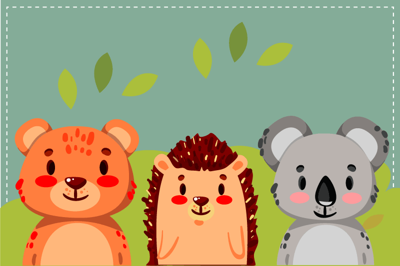 Çocuk amerikan servis sevimli hayvan arkadaşlar - TenStickers