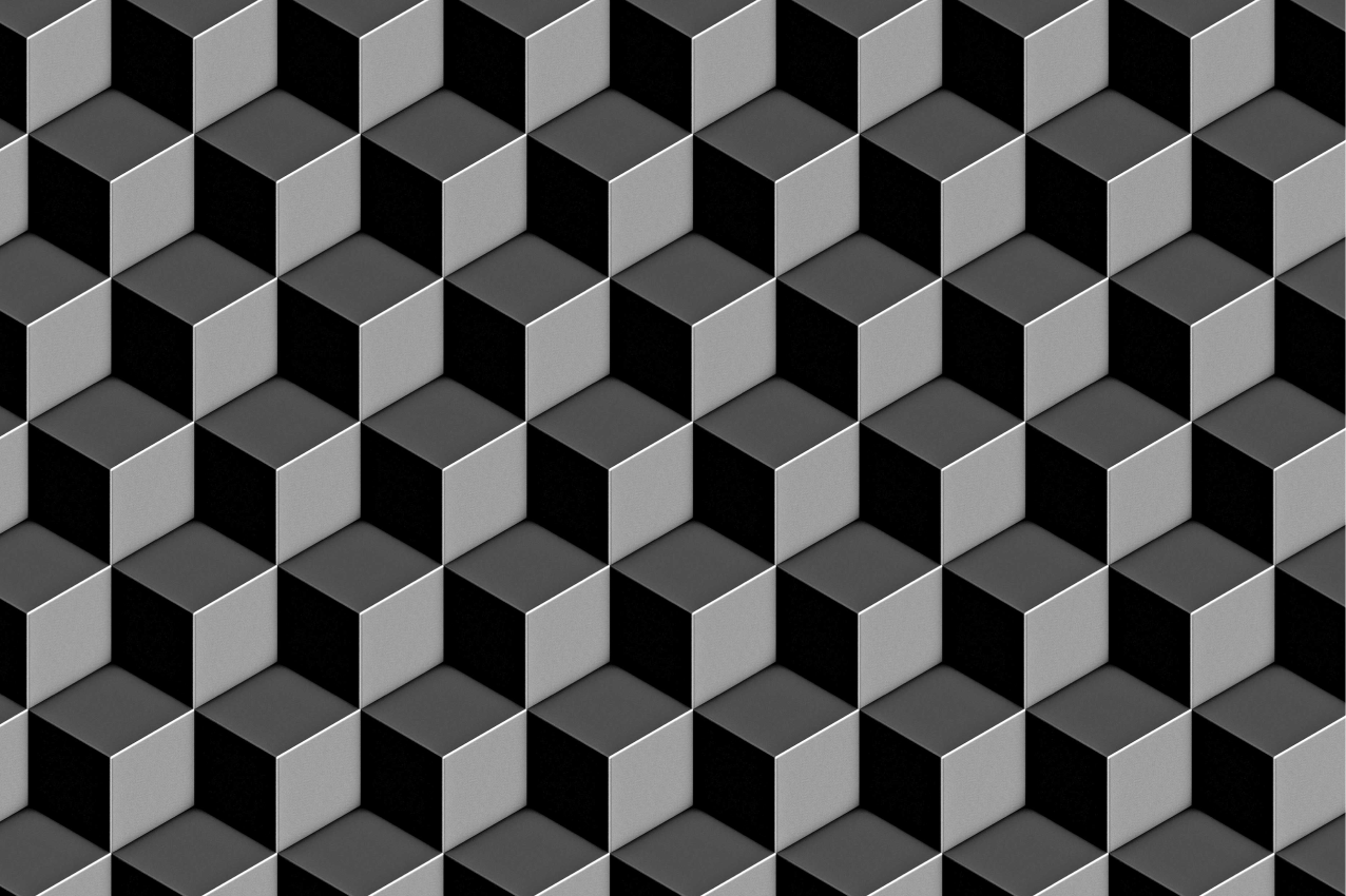 Gri 3d kareler modern placemats - TenStickers