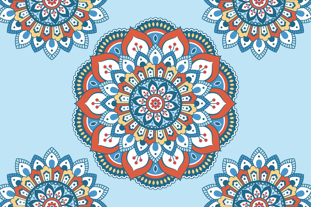 Orijinal amerikan servis - canlı mandala motifi - TenStickers