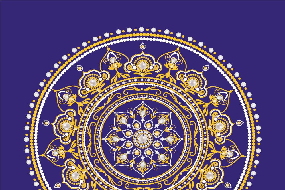 Orijinal amerikan servis - ayrıntılı altın mandala - TenStickers