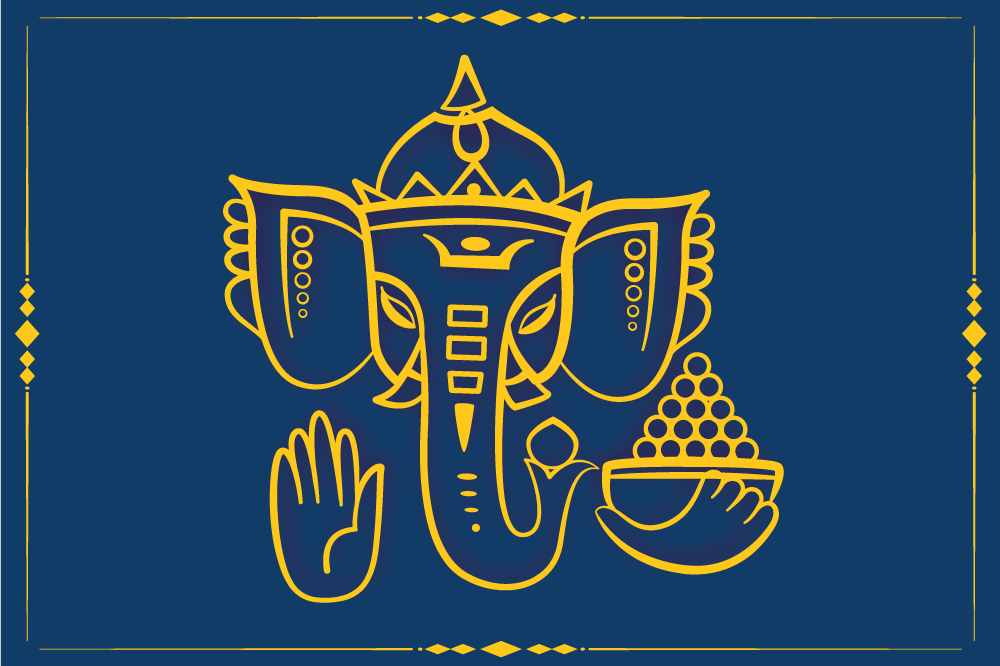 Orijinal amerikan servis geleneksel ganesha motifi - TenStickers