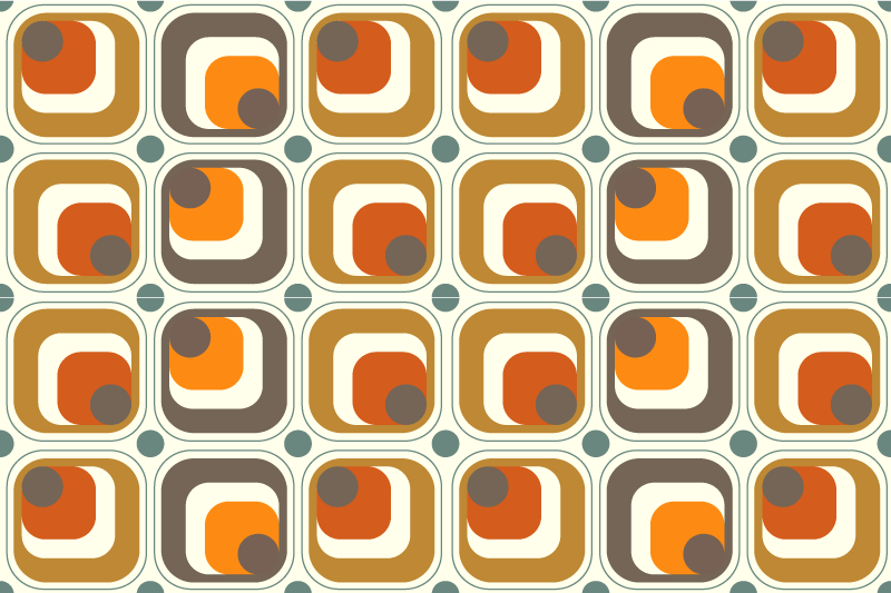 Modern amerikan servis retro desenli kareler - TenStickers
