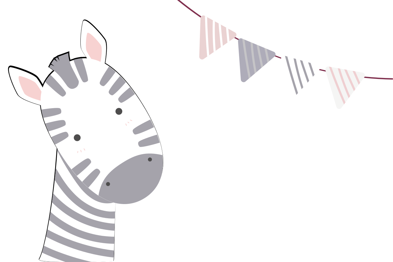 Çocuk amerikan servis zebra baş İllüstrasyonu - TenStickers