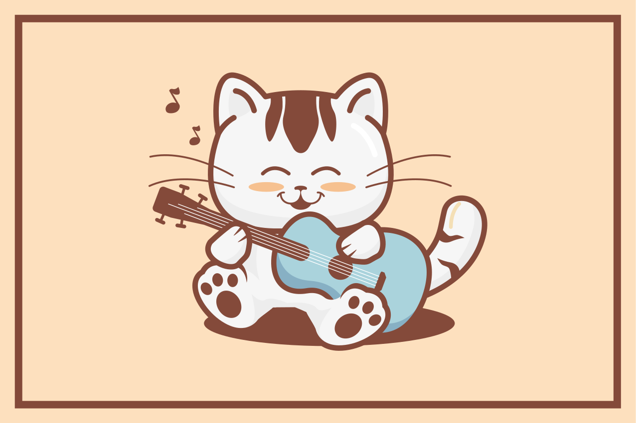 Çocuk amerikan servis müzikli kedi karakteri - TenStickers