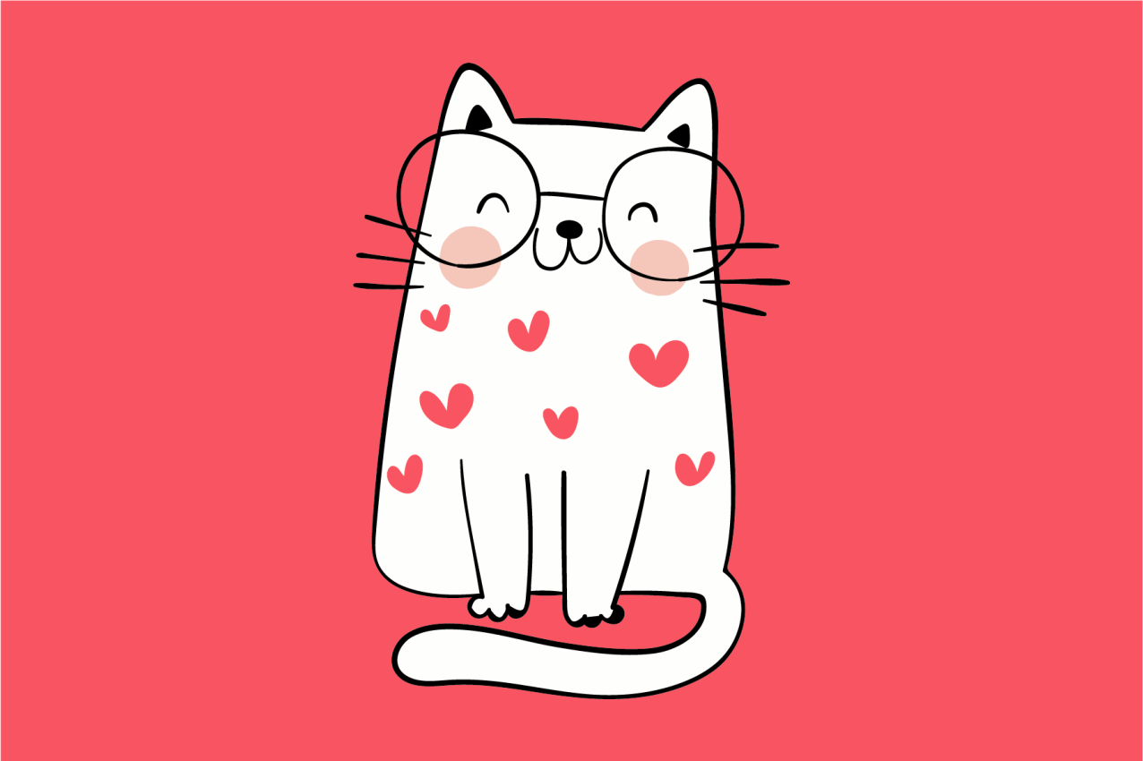 Çocuk amerikan servis sevimli kedi karakteri - TenStickers