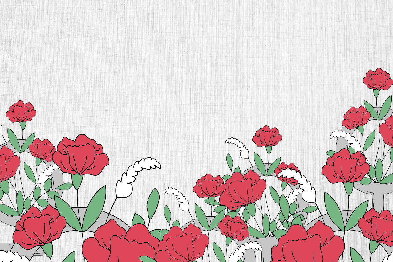 Orijinal amerikan servis yapraklı Çiçek deseni - TenStickers