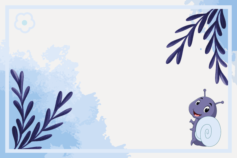 Çocuk amerikan servis - salyangoz karakter ve yapraklar - TenStickers