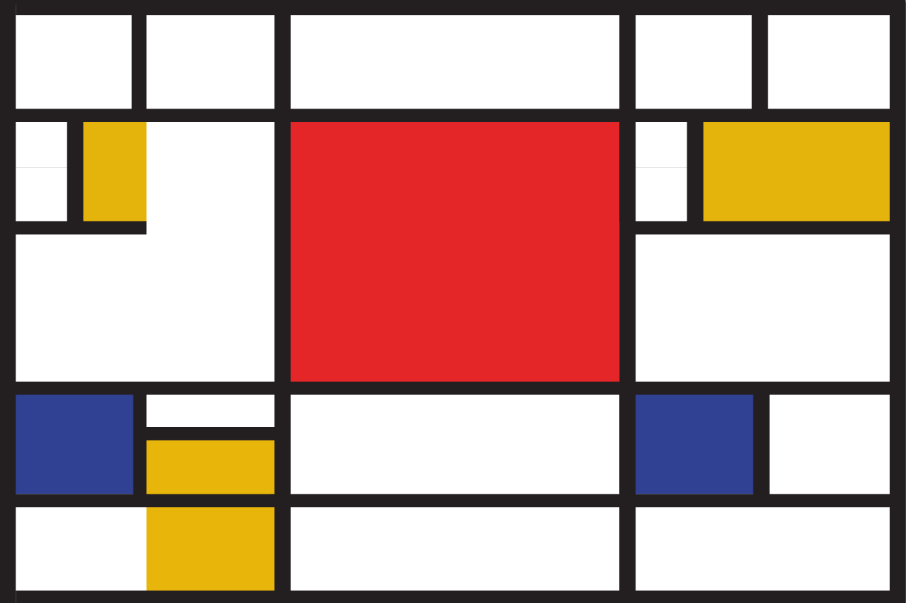 Mondrian geometrik sanat orijinal vinil placemats - TenStickers