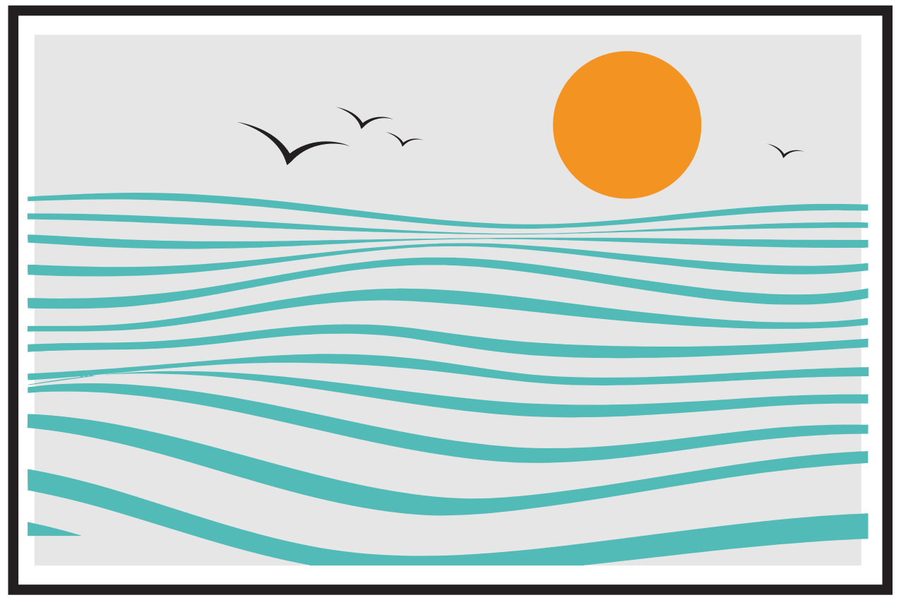 Modern amerikan servis - Şık dalgalar tasarımı - TenStickers