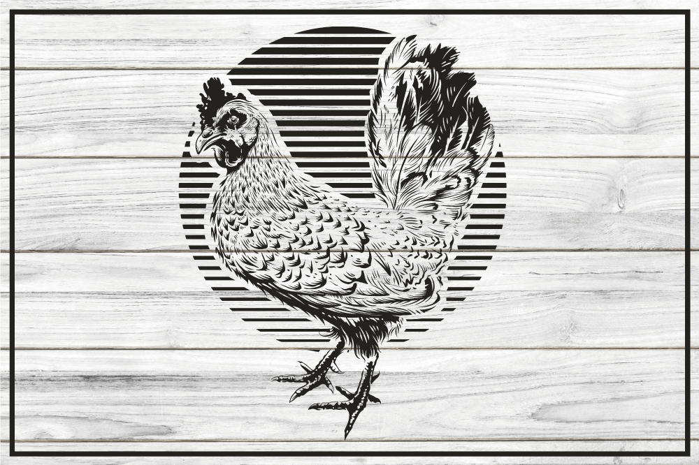 Ahşap plakalar üzerinde civciv dokulu placemats - TenStickers