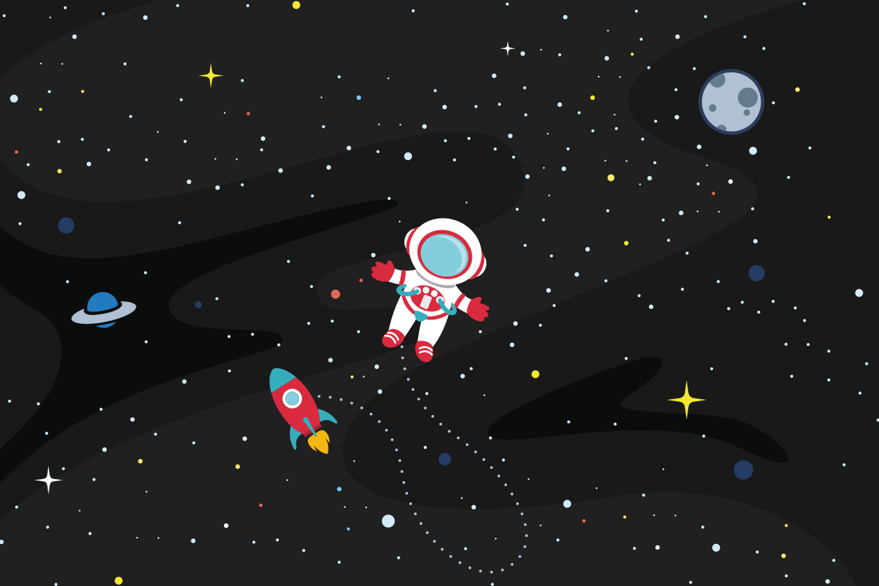 Çocuk amerikan servis astronot ve roket - TenStickers