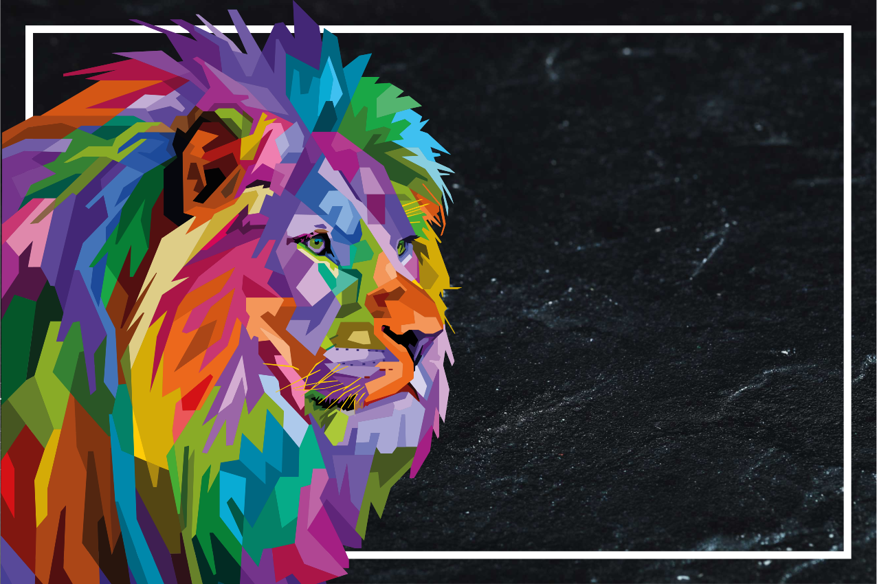 Renkli aslan tasarımı orijinal placemats - TenStickers