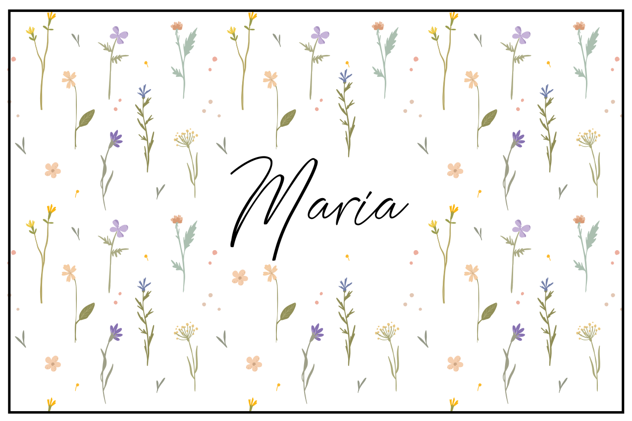 Bahçe renkli çiçekler kişiselleştirilmiş placemats - TenStickers