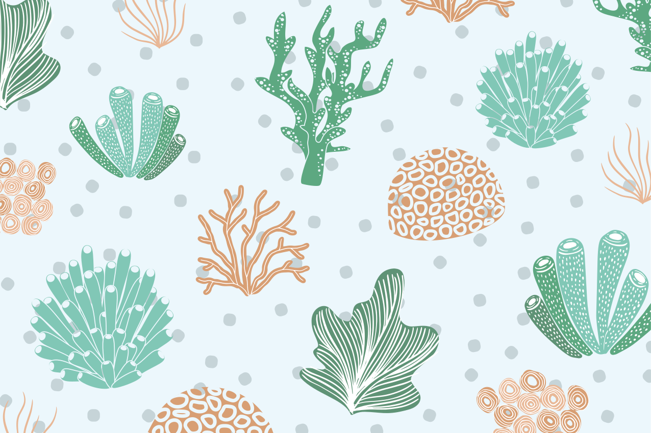 Renkli mercan desenli dikdörtgen servis altlığı - TenStickers