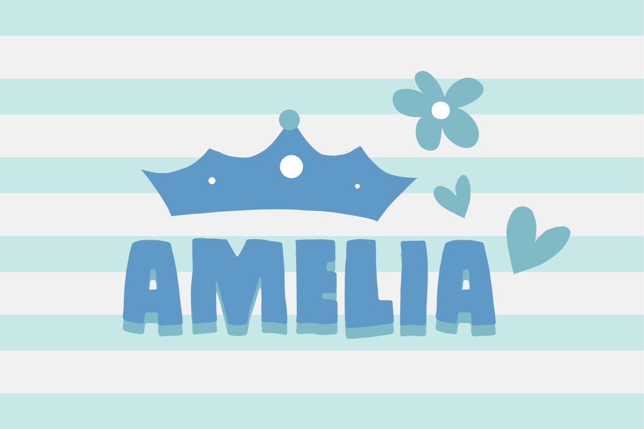 Çocuk amerikan servis taç ve İsim - TenStickers