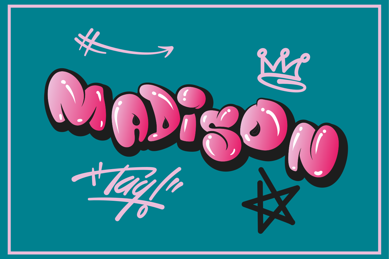 Pembe havalı yazı grafiti servis altlıkları - TenStickers