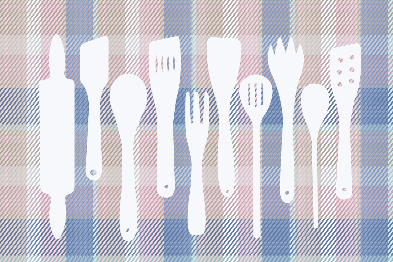 Modern amerikan servis - kareli masa yüzeyi - TenStickers