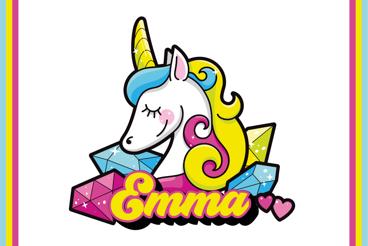 Çocuk amerikan servis unicorn taş teması - TenStickers