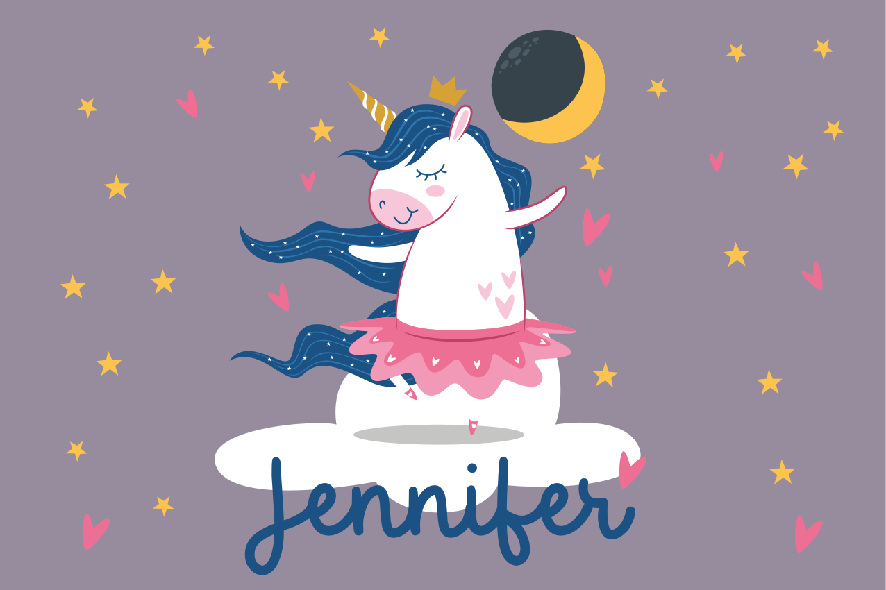 Çocuk amerikan servis unicorn dans gecesi - TenStickers